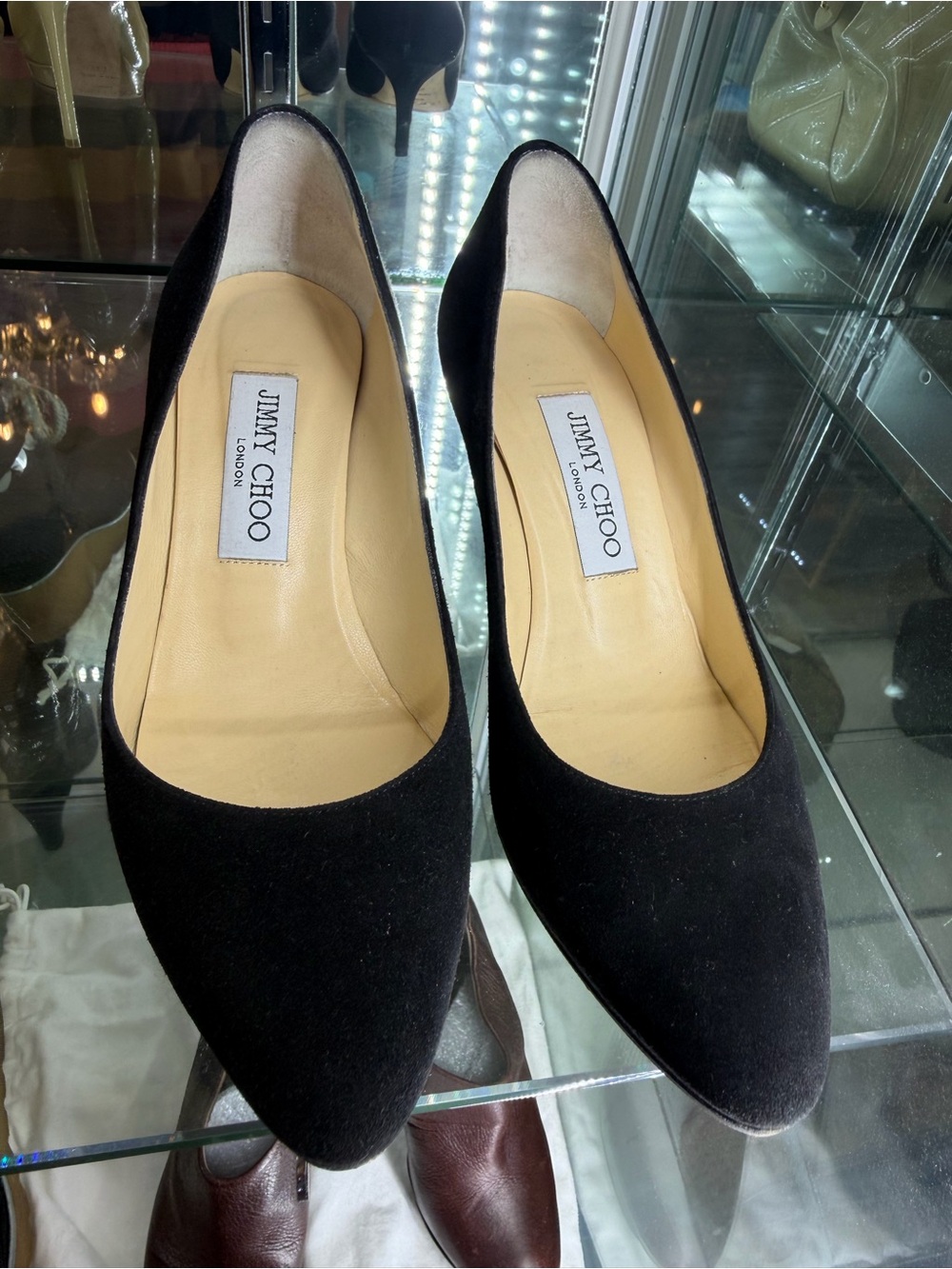 Jimmy Choo Black Suede Pointed Pumps